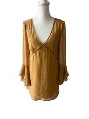 BCBGENERATION Camel Tan Peasant Dress Size XXS NEW